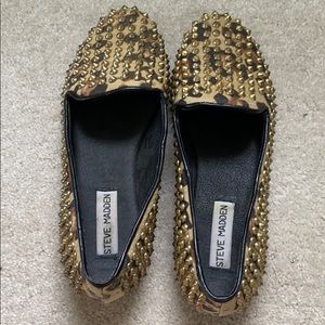 Steve Madden cheetah studded loafers